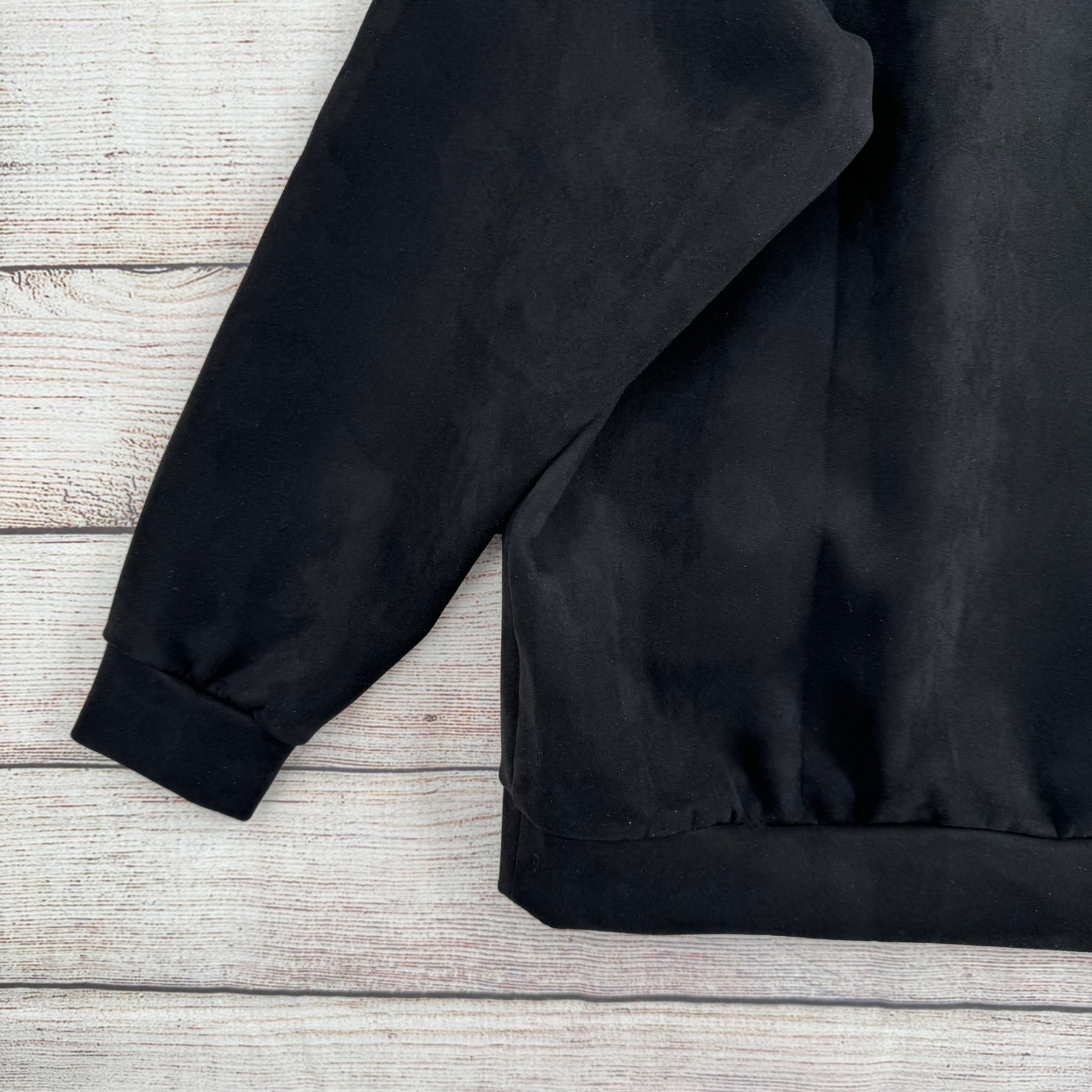Son Of The Cheese Perrotin Faux Suede Hoodie Sweatshirt Adult Large Black — image 7 of 8